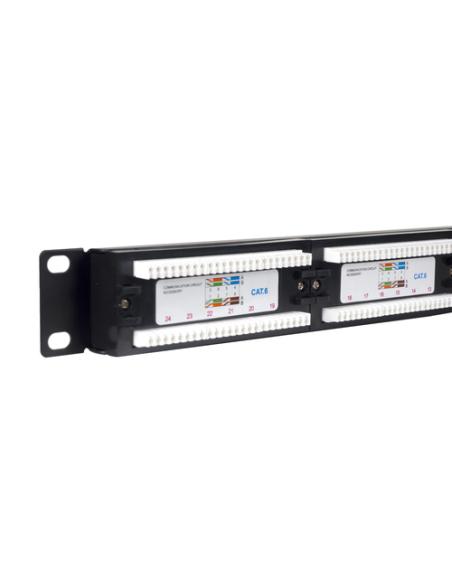 Phasak Panel de transferencia 19" 24P Cat.6 UTP RJ45 DUAL 1U - PU 2420