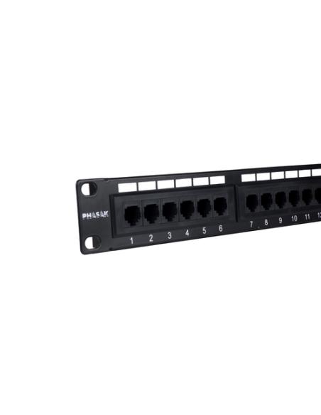 Phasak Panel de transferencia 19" 24P Cat.6A UTP RJ45 DUAL 1U - PU 2421