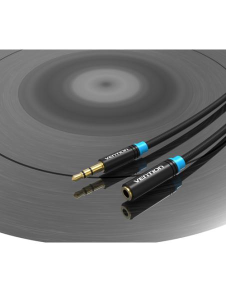 Vention Cable Estéreo VAB-B06-B150-M/ Jack 3.5 Macho - Jack 3.5 Hembra/ 1.5m/ Negro