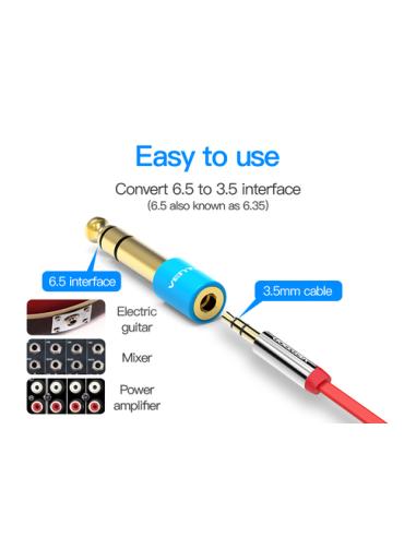 Vention Adaptador Jack VAB-S01-L/ Jack 6.5 Macho - Jack 3.5 Hembra/ Azul
