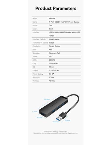 Vention Hub USB 3.0 CHLBD/ 4xUSB/ 50cm