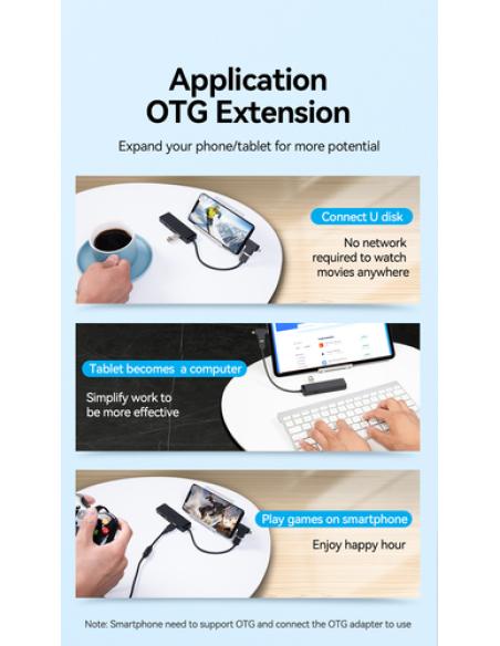Vention Hub USB 3.0 CHLBD/ 4xUSB/ 50cm
