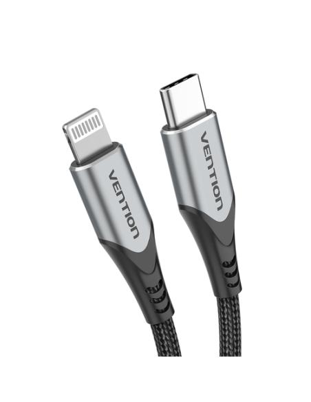 Vention Cable USB 2.0 Tipo-C Lightning TACHF/ USB Tipo-C Macho - Lightning Macho/ 1m/ Gris