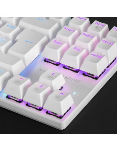 Mars Gaming MK80 Blanco, Teclado Gaming Mecánico TKL FRGB, Antighosting, Switch Mecánico Marrón, Idioma Italiano