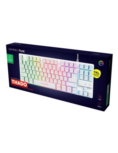 Trust GXT 833W Thado teclado Juego USB QWERTY Español Blanco