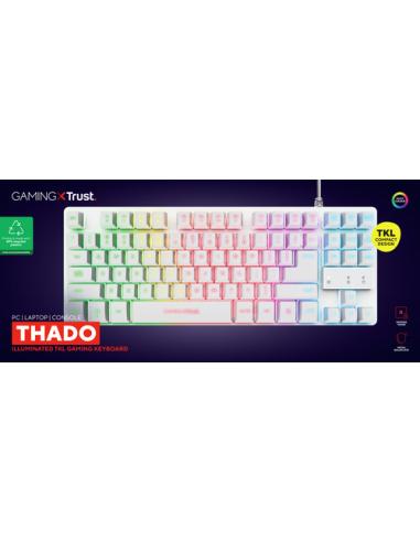 Trust GXT 833W Thado teclado Juego USB QWERTY Español Blanco