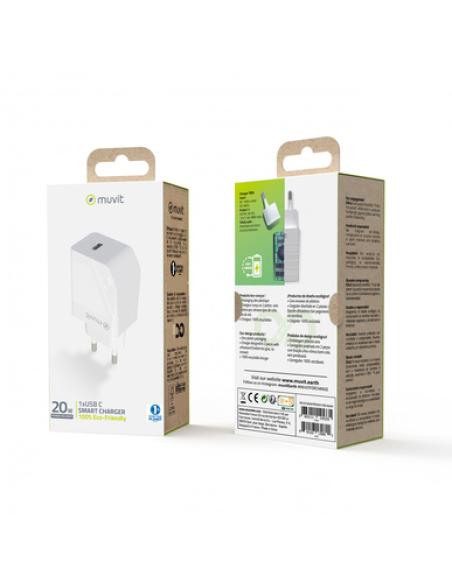 Muvit MCACC0012 cargador de dispositivo móvil Universal Blanco Corriente alterna Carga rápida Interior