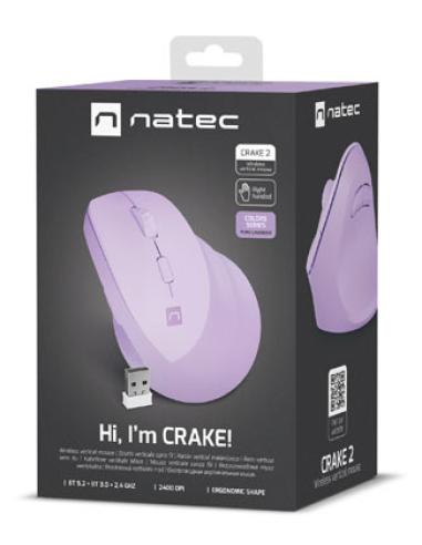 NATEC Crake 2 ratón Universal mano derecha RF Wireless + Bluetooth Óptico 2400 DPI