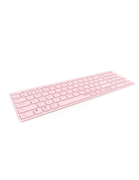 Rapoo E9700M teclado Oficina RF Wireless + Bluetooth QWERTY Inglés internacional Rosa