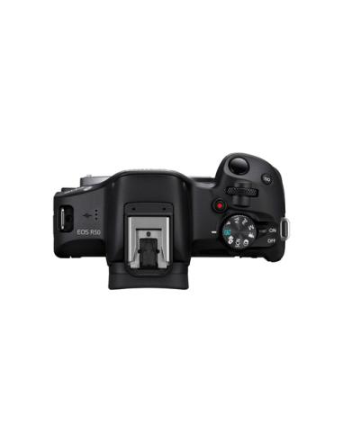 Canon EOS R50, Black + RF-S 18-45mm F4.5-6.3 IS STM Kit MILC 24,2 MP CMOS 6000 x 4000 Pixeles Negro