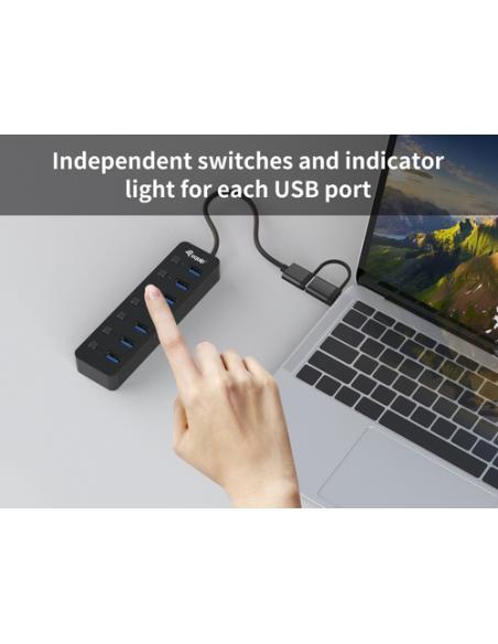 Equip 128965 hub de interfaz USB 3.2 Gen 1 (3.1 Gen 1) Type-A 5000 Mbit/s Negro