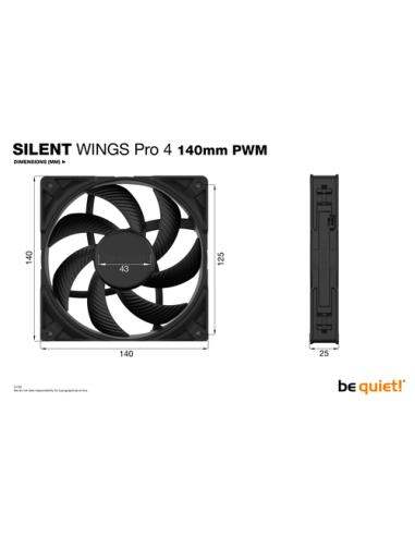 be quiet! SILENT WINGS PRO 4 | 140mm PWM Carcasa del ordenador Ventilador 14 cm Negro 1 pieza(s)