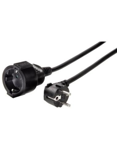 Hama | Cable alargador Schucko de 2m, con protección para niños, Color Negro