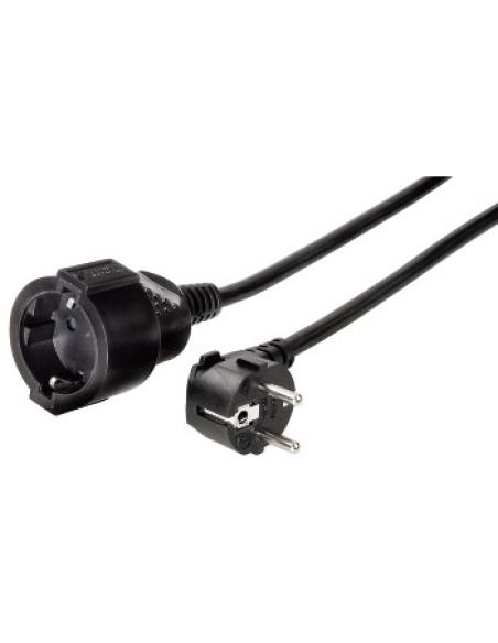 Hama | Cable alargador Schucko de 2m, con protección para niños, Color Negro