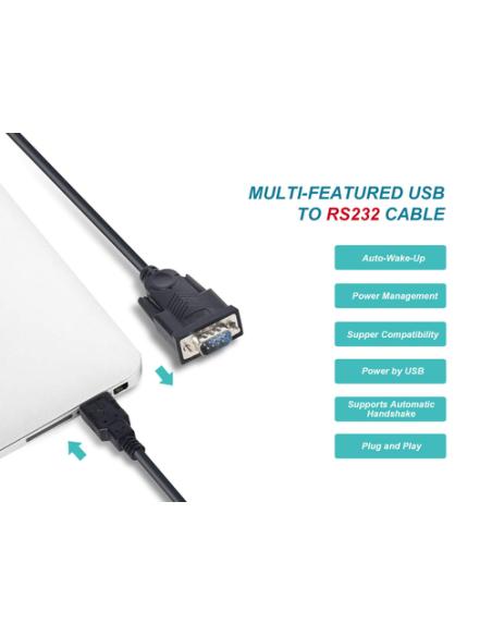 Equip Cable USB-A a serie (DB9), M/M, 1,5 m