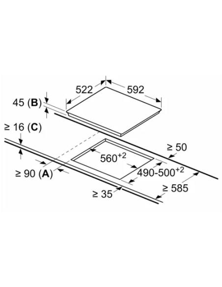 Bosch Serie 4 PKK631BB8E hobs Negro Integrado Cerámico 3 zona(s)