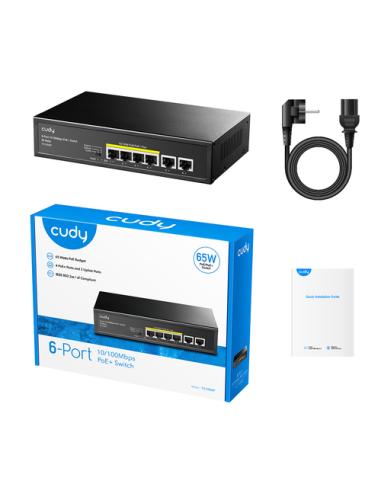 Cudy FS1006P switch Fast Ethernet (10/100) Energía sobre Ethernet (PoE) Negro
