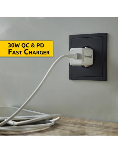 Intenso POWER ADAPTER USB-C GAN/7803022 Universal Blanco Corriente alterna Carga rápida Interior