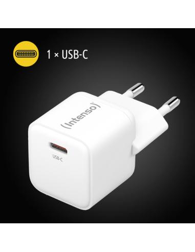 Intenso POWER ADAPTER USB-C GAN/7803022 Universal Blanco Corriente alterna Carga rápida Interior