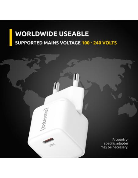 Intenso POWER ADAPTER USB-C GAN/7803022 Universal Blanco Corriente alterna Carga rápida Interior
