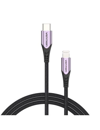 Vention Cable USB 2.0 Tipo-C Lightning TACVF/ USB Tipo-C Macho - Lightning Macho/ 1m/ Morado