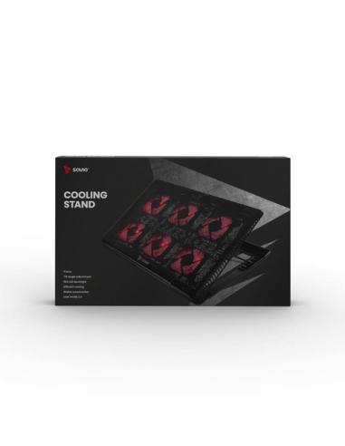 Savio Laptop cooling pad 6 backlit fans 2000 RPM COS-01 almohadilla fría 43,9 cm (17.3") Negro, Rojo