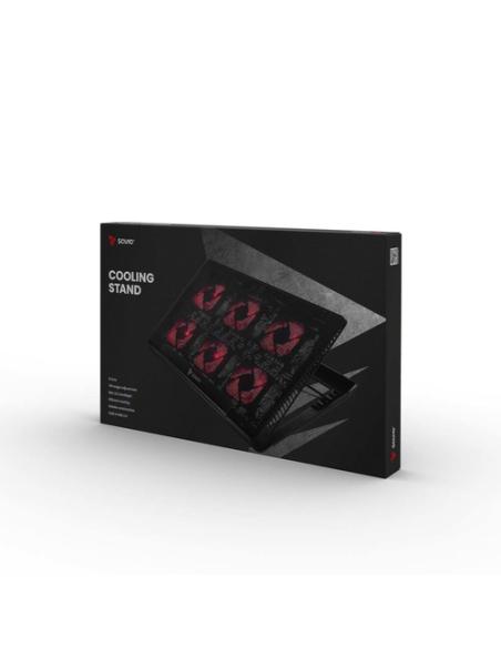 Savio Laptop cooling pad 6 backlit fans 2000 RPM COS-01 almohadilla fría 43,9 cm (17.3") Negro, Rojo