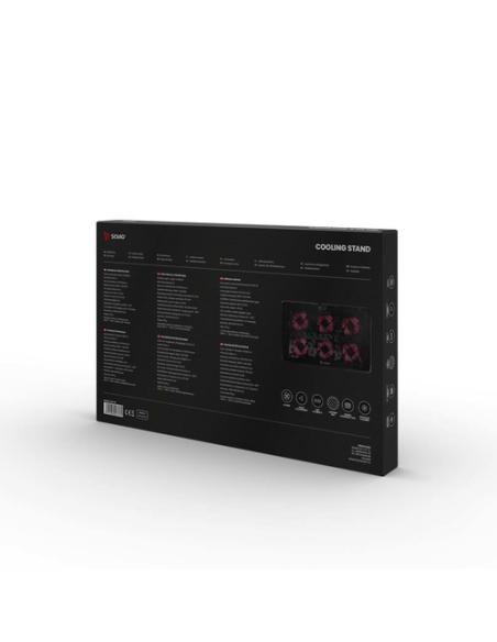 Savio Laptop cooling pad 6 backlit fans 2000 RPM COS-01 almohadilla fría 43,9 cm (17.3") Negro, Rojo