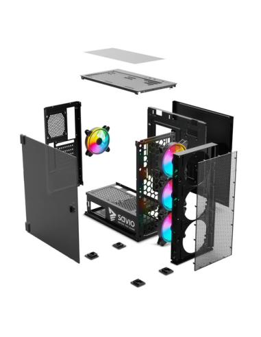 Savio SAVGC-RAPTORX1 carcasa de ordenador Midi Tower Negro