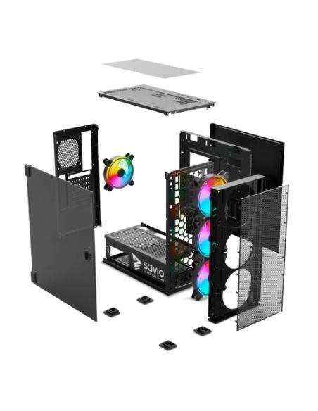 Savio SAVGC-RAPTORX1 carcasa de ordenador Midi Tower Negro
