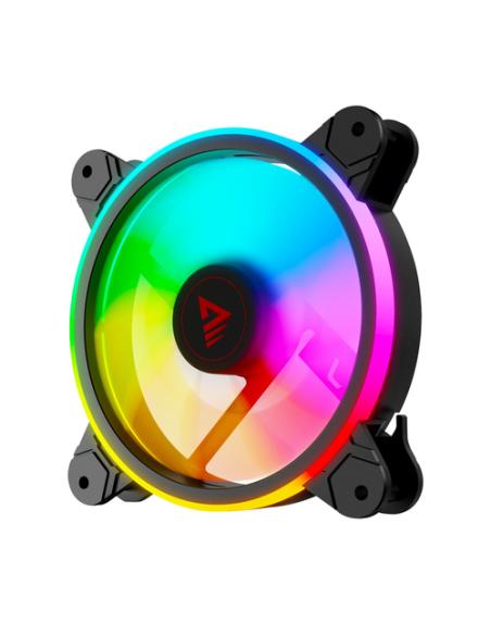 Savio FAN-01 4-pack 120mm ARGB fan including controller and remote control Carcasa del ordenador Ventilador 12 cm Negro 4 pieza(
