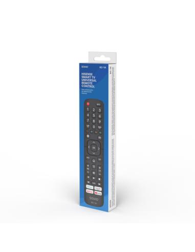 Savio RC-14 Universal remote control/replacement for HISENSE SMART TV mando a distancia IR inalámbrico TV, Sintonizador de TV Bo
