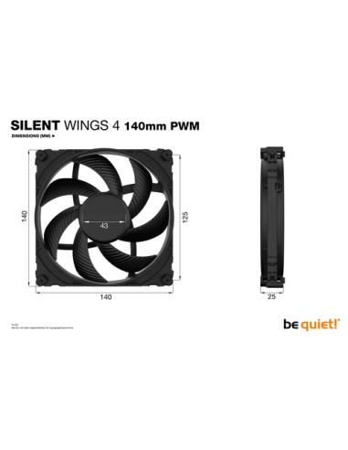 be quiet! SILENT WINGS 4 | 140mm PWM Carcasa del ordenador Ventilador 14 cm Negro 1 pieza(s)
