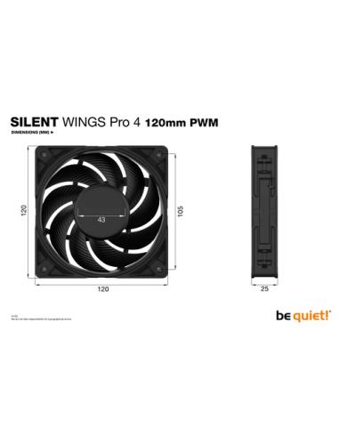 be quiet! SILENT WINGS PRO 4 | 120mm PWM Carcasa del ordenador Ventilador 12 cm Negro 1 pieza(s)