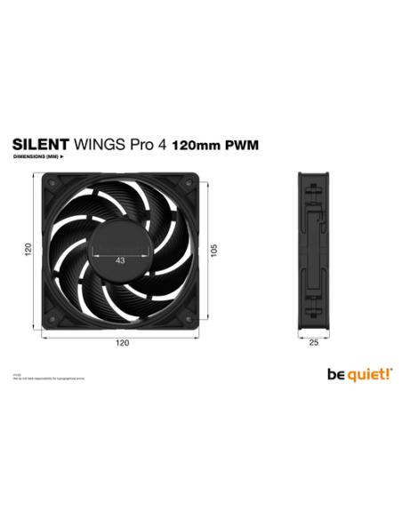 be quiet! SILENT WINGS PRO 4 | 120mm PWM Carcasa del ordenador Ventilador 12 cm Negro 1 pieza(s)