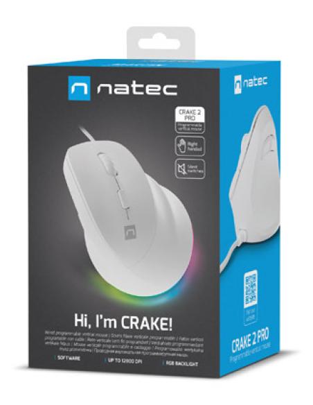 NATEC Crake 2 Pro ratón Universal mano derecha USB tipo A Óptico 12800 DPI