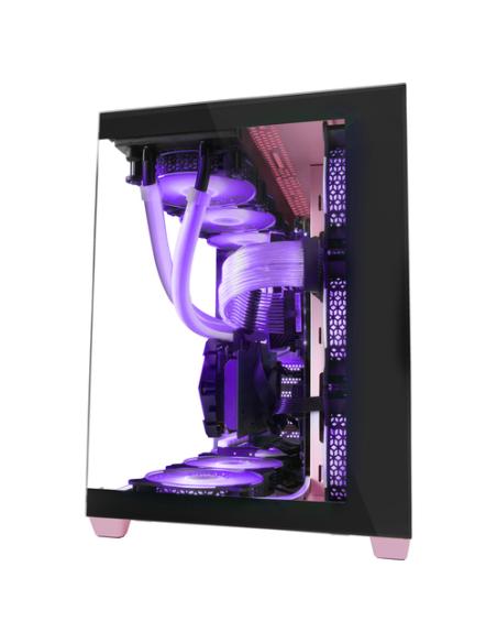 Mars Gaming MCV4 Rosa, Torre Gaming Custom XXL E-ATX, Ventana Cristal Templado Lateral y Frontal Sin Marco, Estructura Modular D