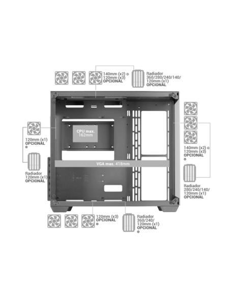 Mars Gaming MCV4 Rosa, Torre Gaming Custom XXL E-ATX, Ventana Cristal Templado Lateral y Frontal Sin Marco, Estructura Modular D