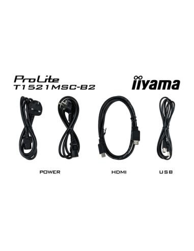 iiyama ProLite T1521MSC-B2 pantalla para PC 38,1 cm (15") 1024 x 768 Pixeles XGA LED Pantalla táctil Mesa Negro