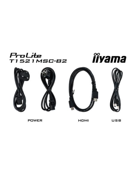 iiyama ProLite T1521MSC-B2 pantalla para PC 38,1 cm (15") 1024 x 768 Pixeles XGA LED Pantalla táctil Mesa Negro
