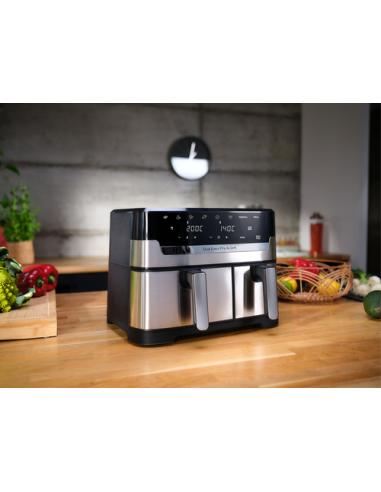 Tefal Dual Easy Fry & Grill EY905D Doble 8,3 L Independiente 2700 W Freidora de aire caliente Acero inoxidable