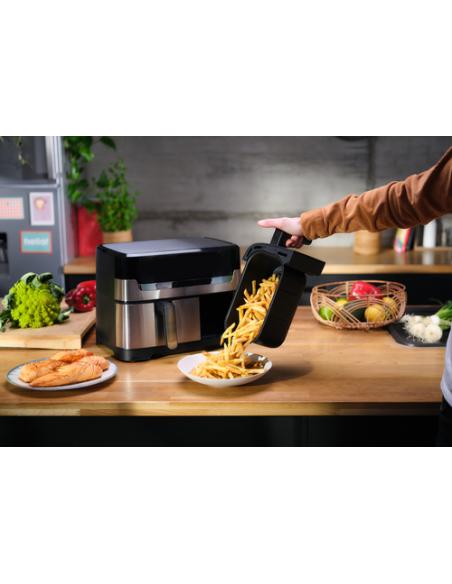 Tefal Dual Easy Fry & Grill EY905D Doble 8,3 L Independiente 2700 W Freidora de aire caliente Acero inoxidable
