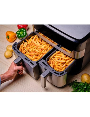 Tefal Dual Easy Fry & Grill EY905D Doble 8,3 L Independiente 2700 W Freidora de aire caliente Acero inoxidable
