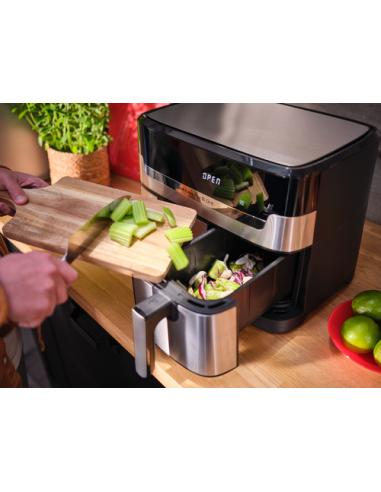 Tefal Dual Easy Fry & Grill EY905D Doble 8,3 L Independiente 2700 W Freidora de aire caliente Acero inoxidable