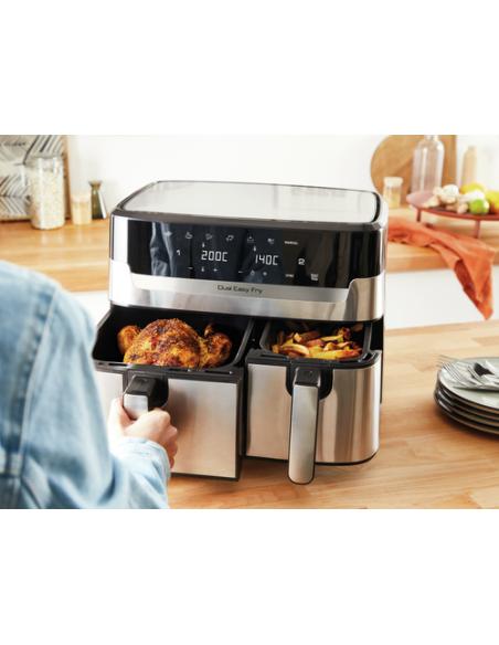 Tefal Dual Easy Fry & Grill EY905D Doble 8,3 L Independiente 2700 W Freidora de aire caliente Acero inoxidable
