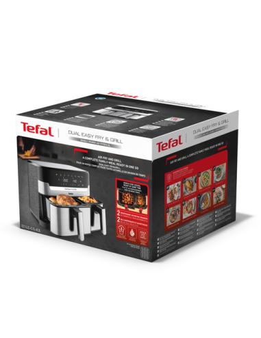 Tefal Dual Easy Fry & Grill EY905D Doble 8,3 L Independiente 2700 W Freidora de aire caliente Acero inoxidable