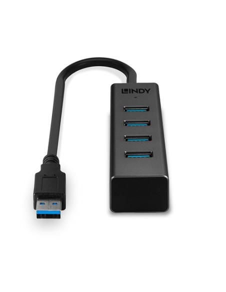 Lindy 43324 hub de interfaz USB 3.2 Gen 1 (3.1 Gen 1) Type-A 5000 Mbit/s Negro