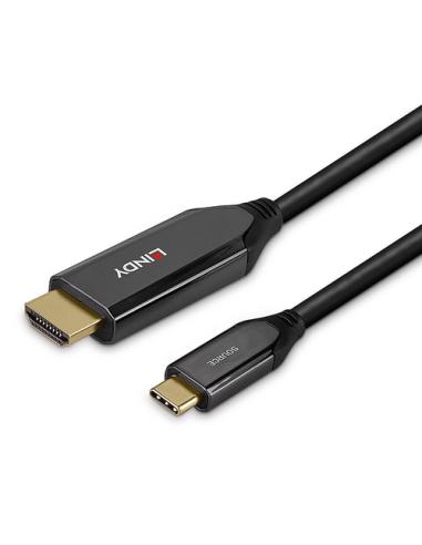 Lindy 43369 adaptador de cable de vídeo 3 m USB Tipo C HDMI tipo A (Estándar) Negro