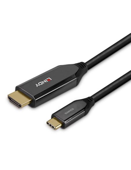 Lindy 43369 adaptador de cable de vídeo 3 m USB Tipo C HDMI tipo A (Estándar) Negro