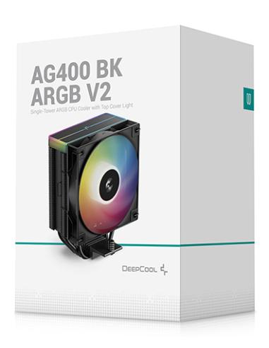 DeepCool AG400 BK ARGB V2 Conjunto de chips Ventilador 12 cm Negro 1 pieza(s)